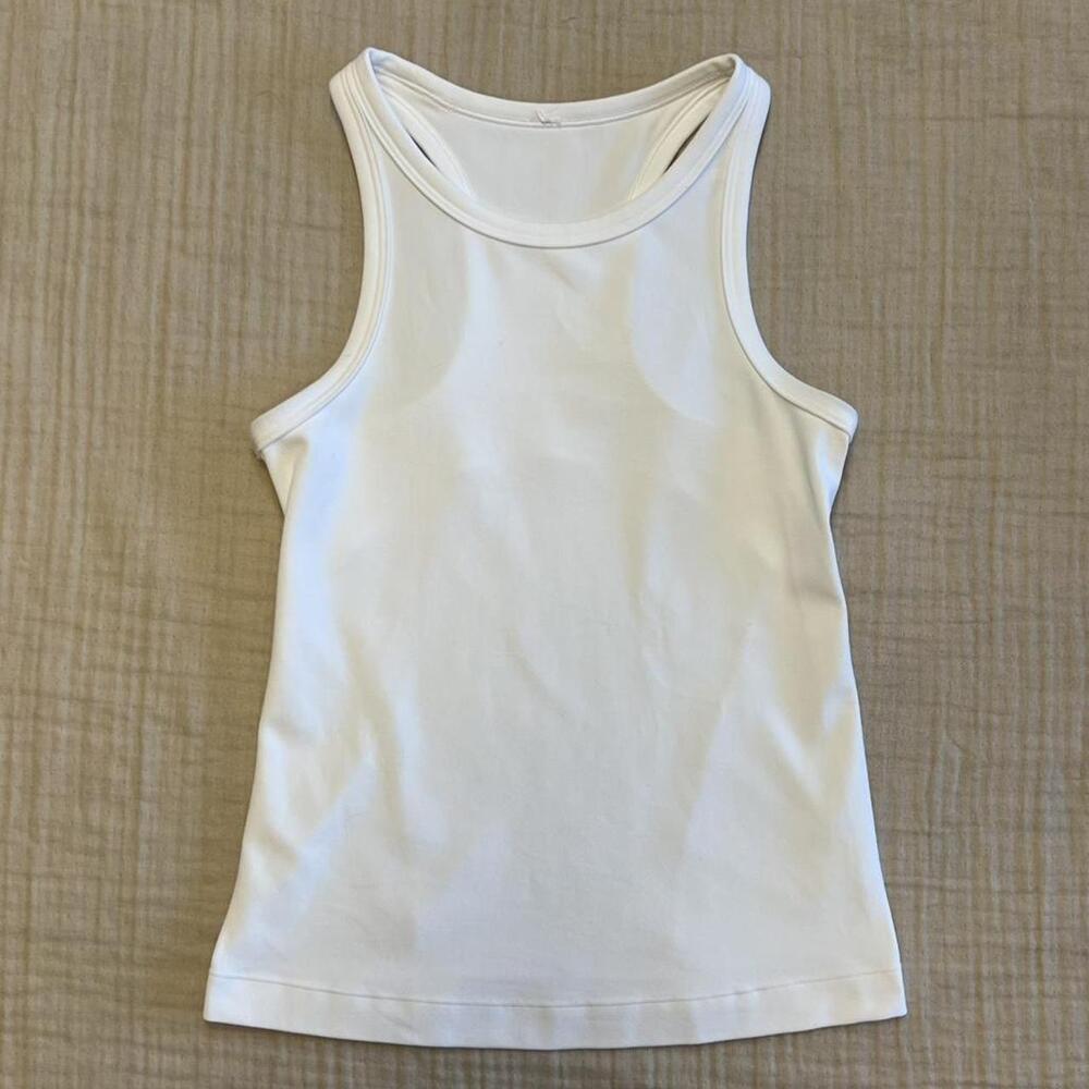 White Lululemon Cool Racerback Short Tank Top Nulu